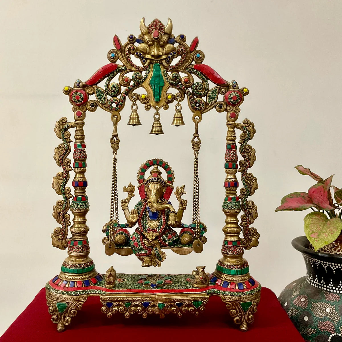 GANESH WITH JHULA BRASS