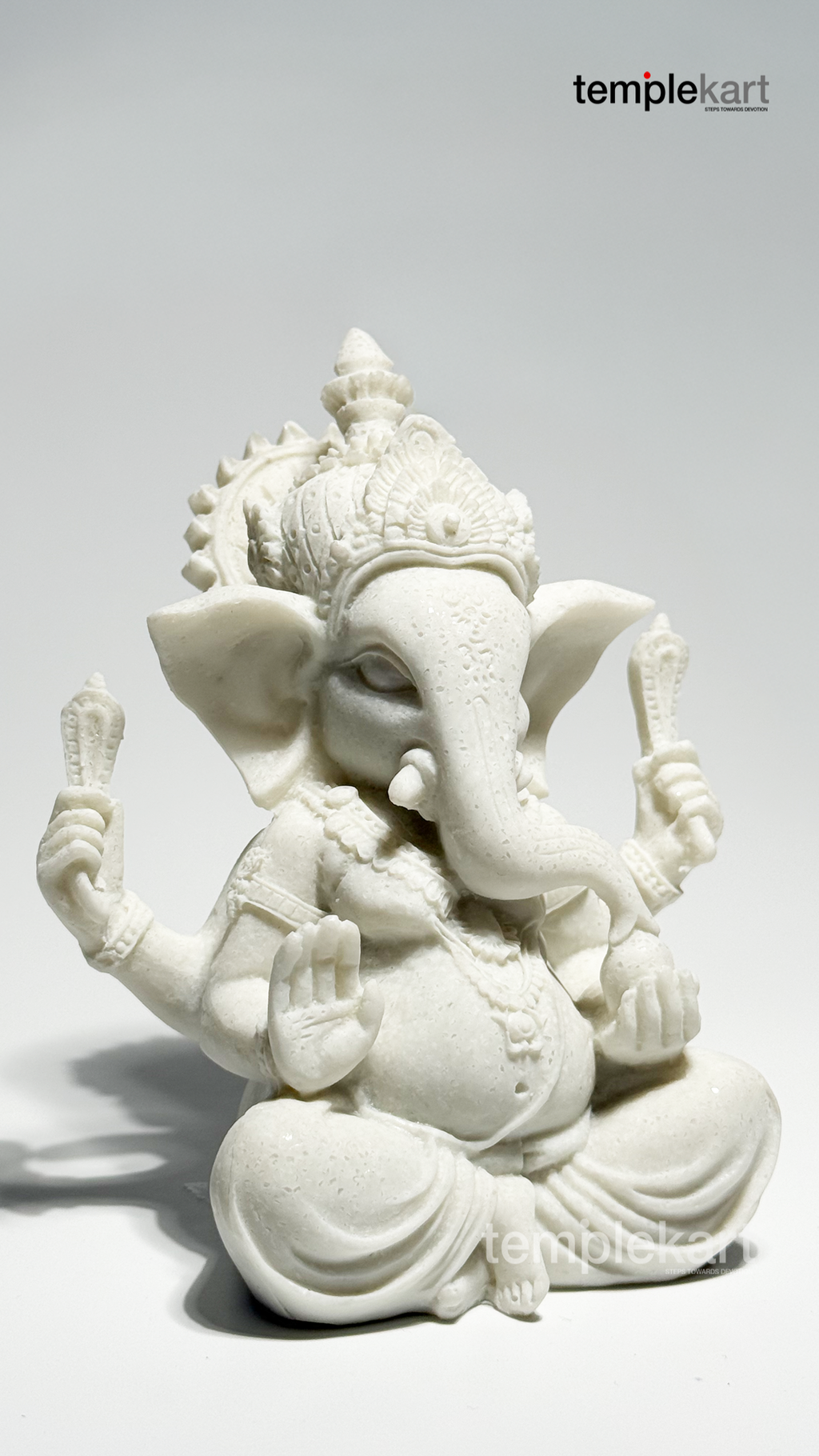 Ganesha Idol – White Marble Made