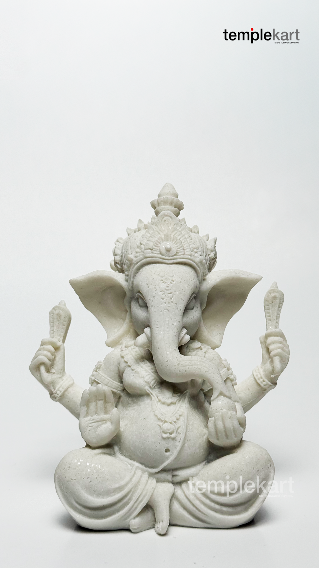 Ganesha Idol – White Marble Made