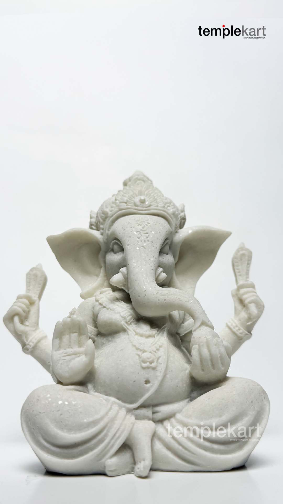 Ganesha Idol – White Marble Made