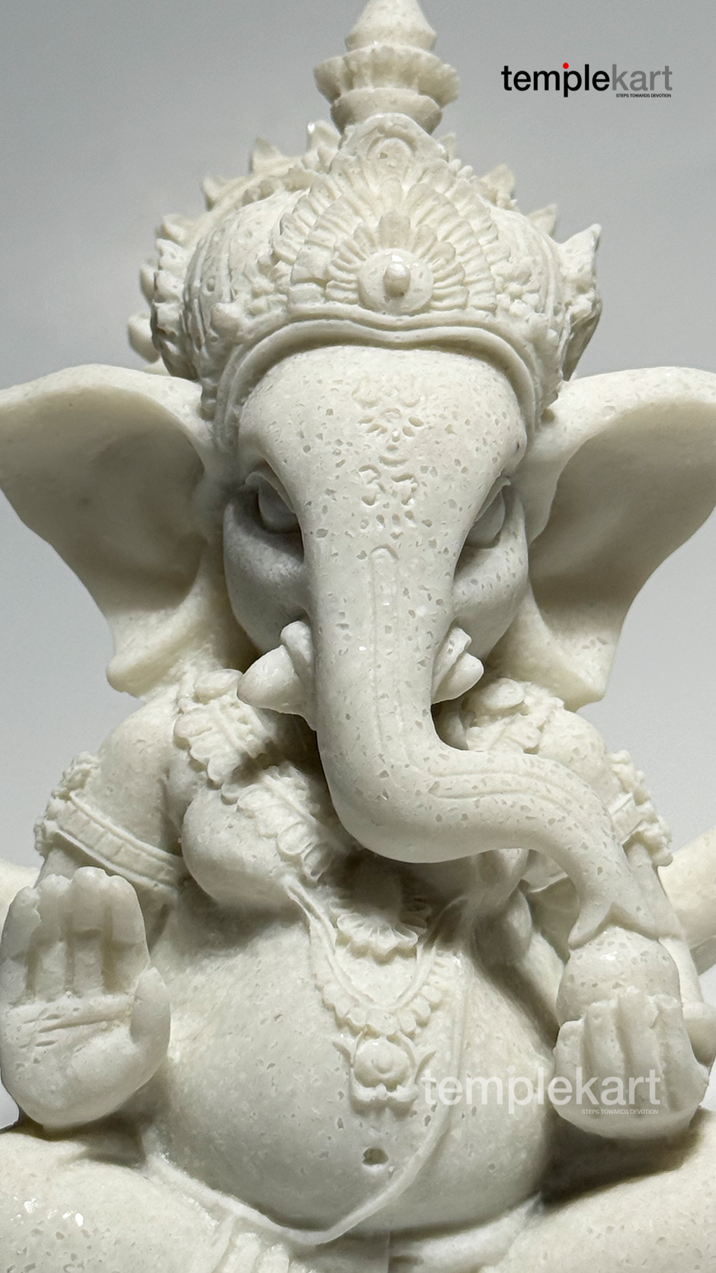 Ganesha Idol – White Marble Made
