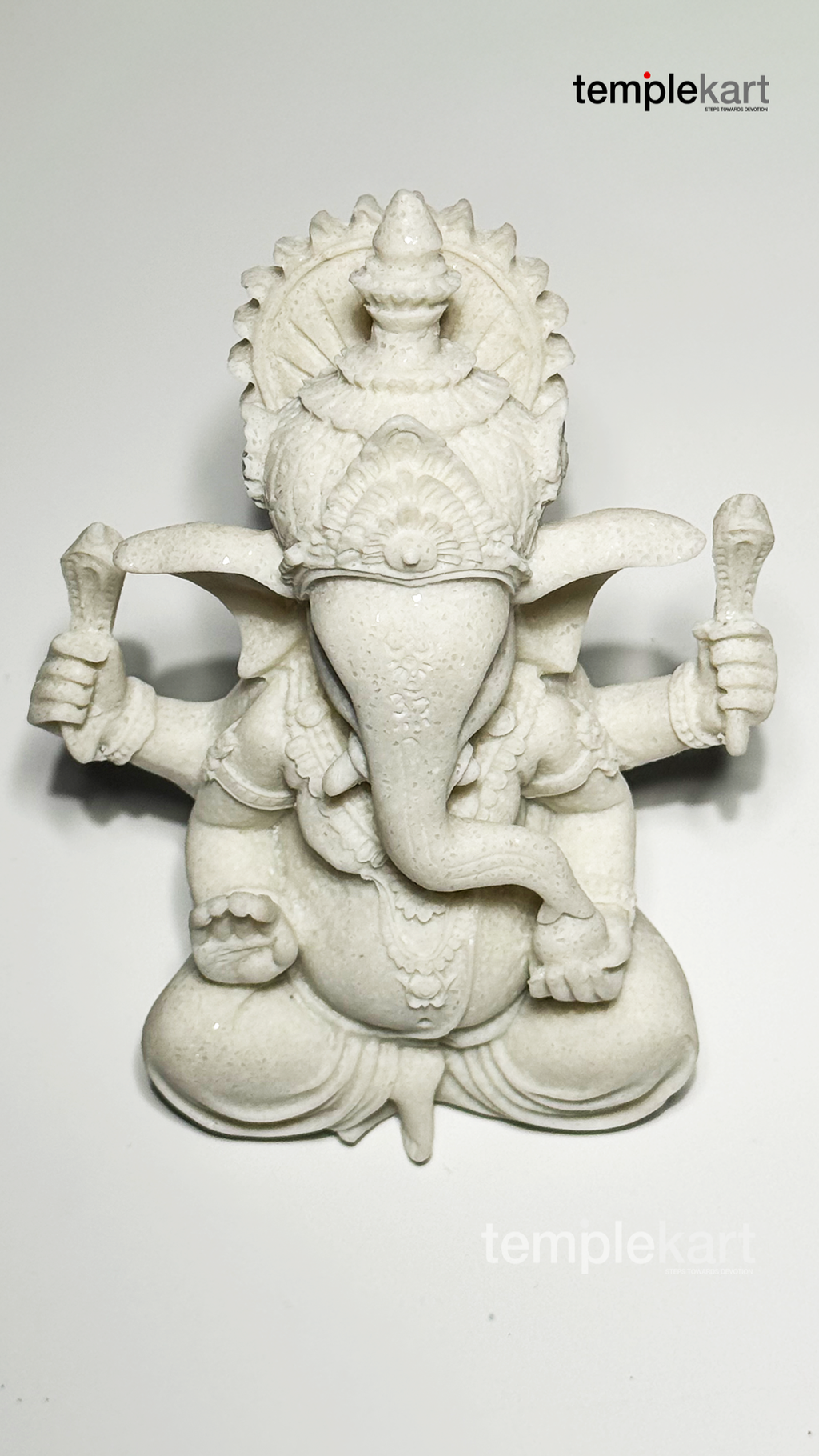 Ganesha Idol – White Marble Made