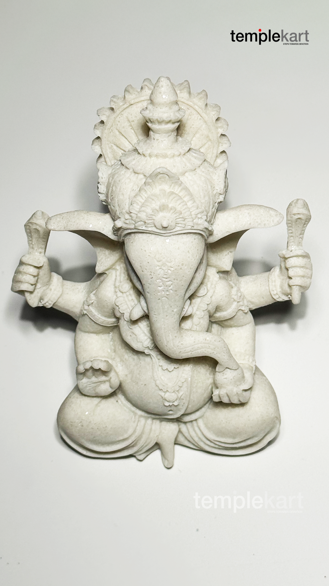 Ganesha Idol – White Marble Made
