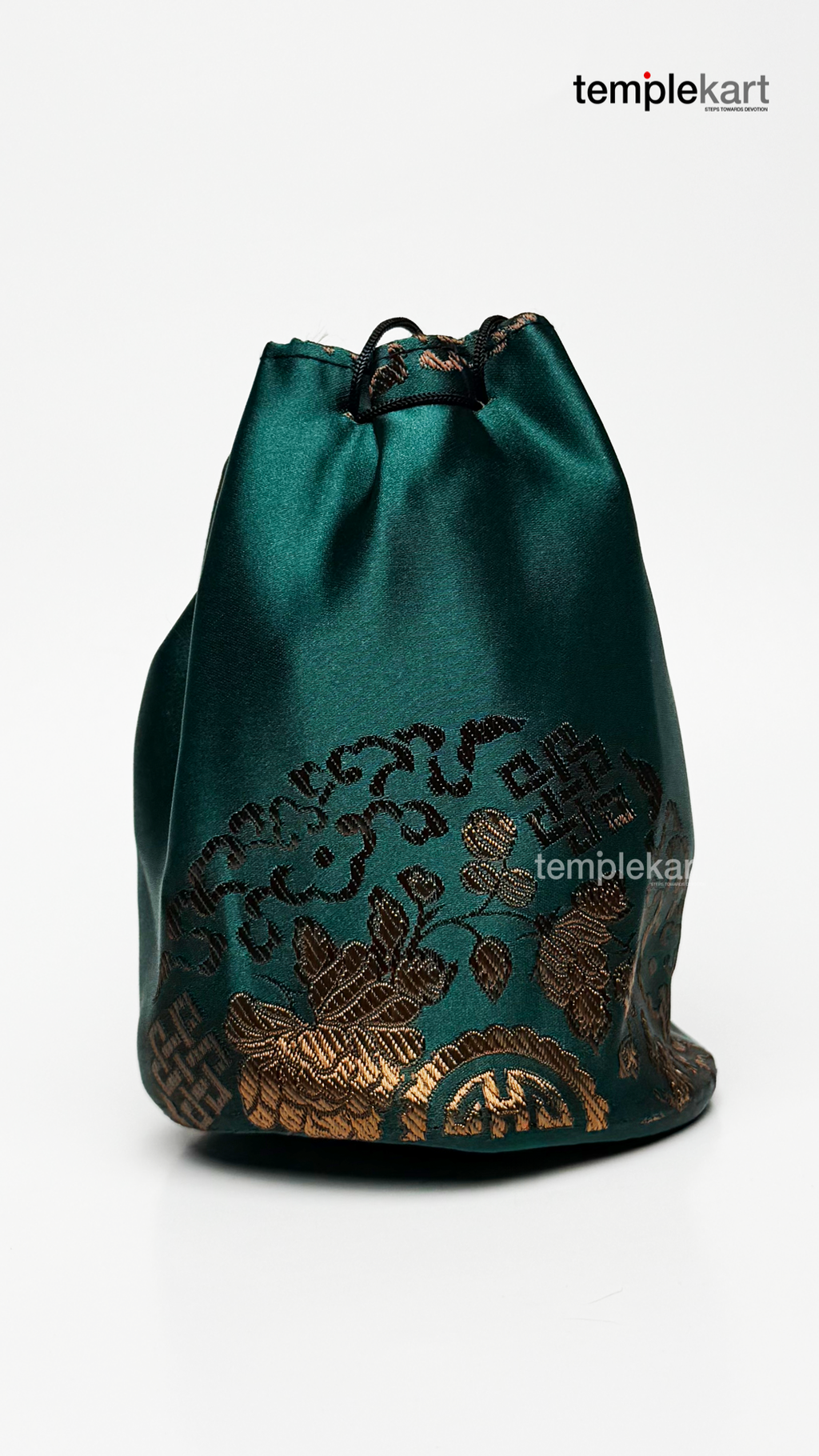 Handmade Pocket Bag – Green &amp -Golden Elegance