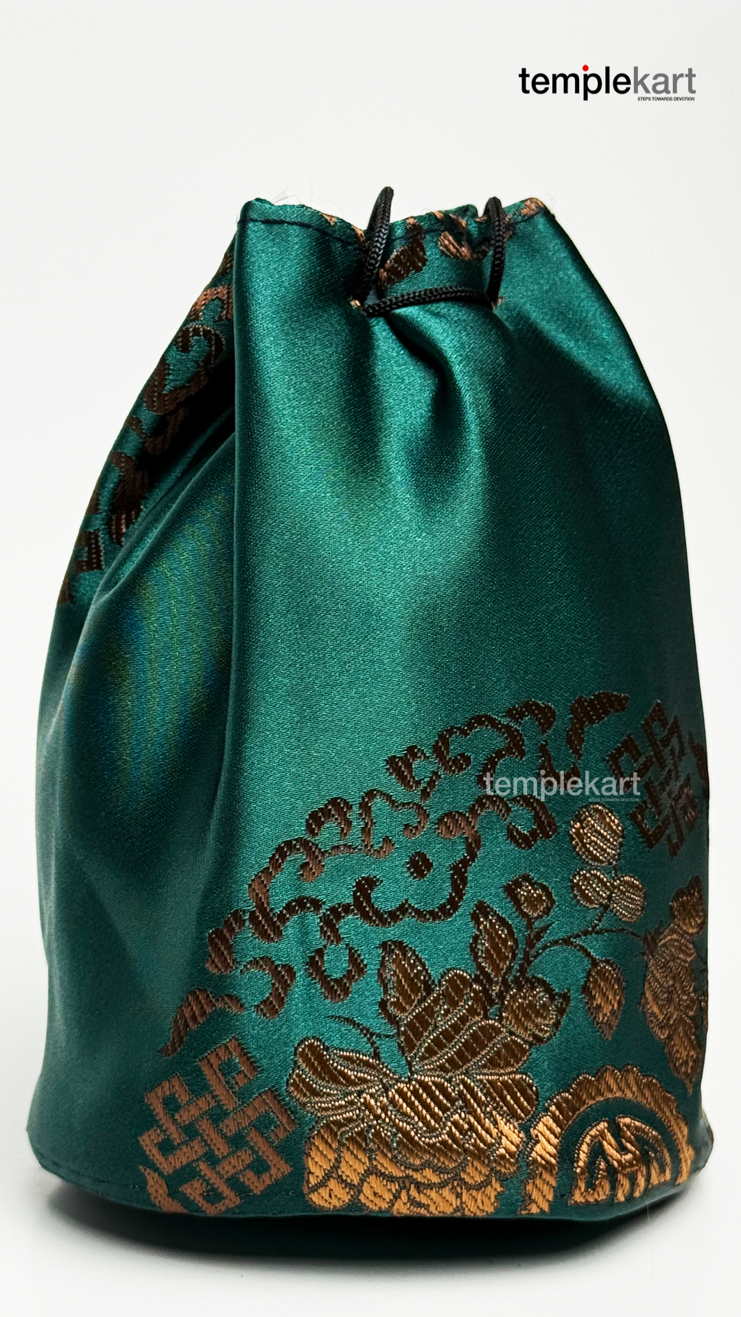 Handmade Pocket Bag – Green &amp -Golden Elegance