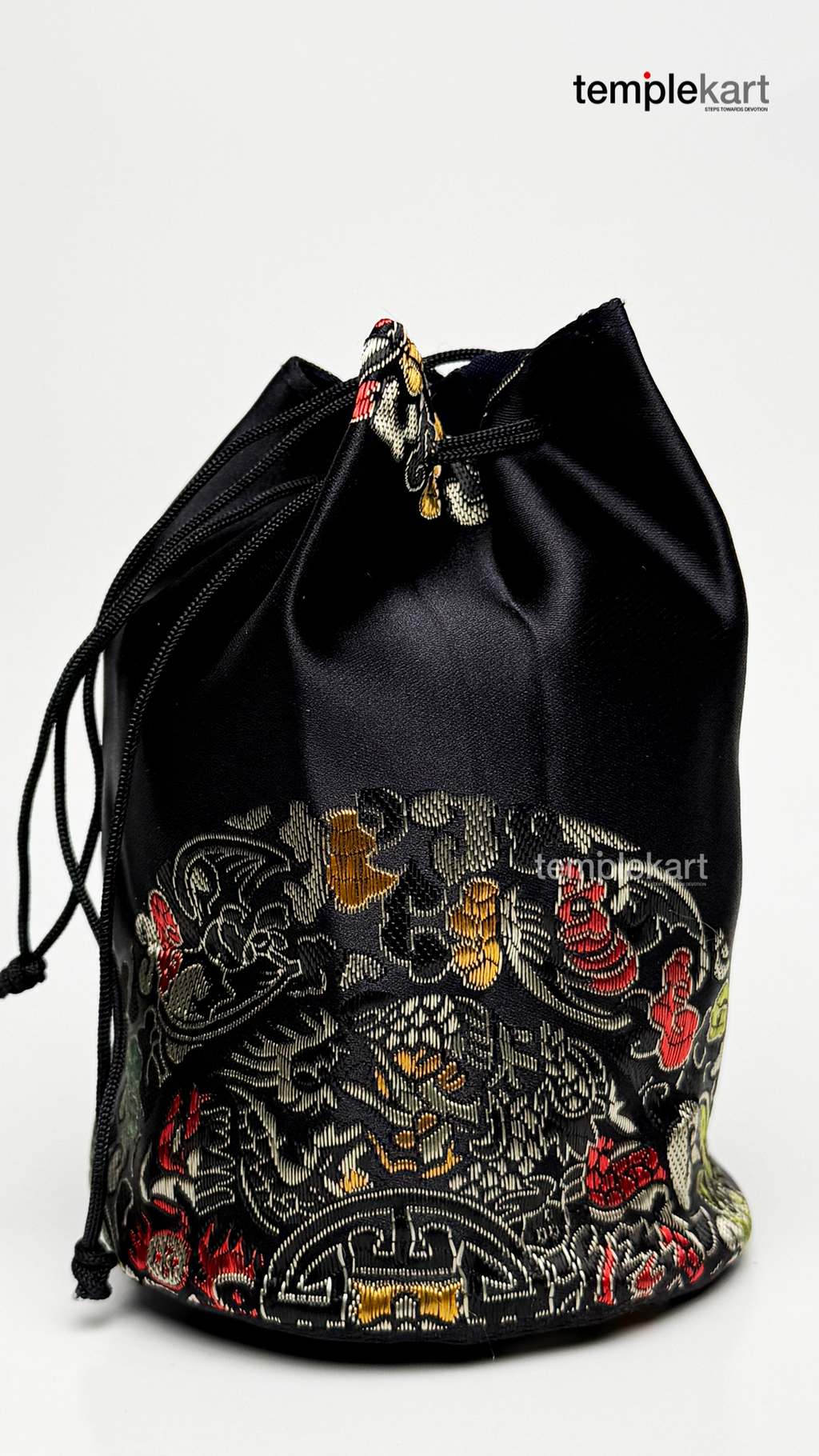 Handmade Pocket Bag – Black &amp; Golden Elegance