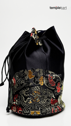 Handmade Pocket Bag – Black &amp; Golden Elegance