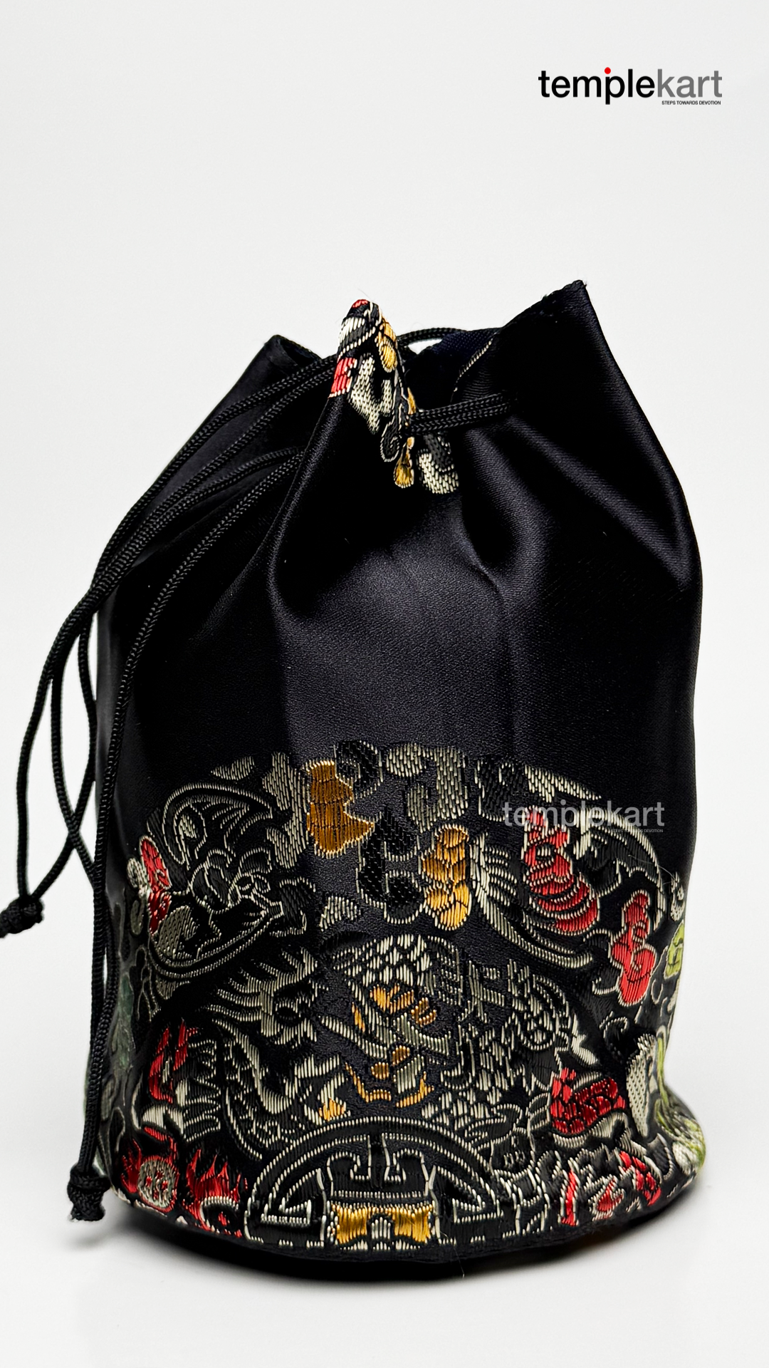 Handmade Pocket Bag – Black &amp; Golden Elegance
