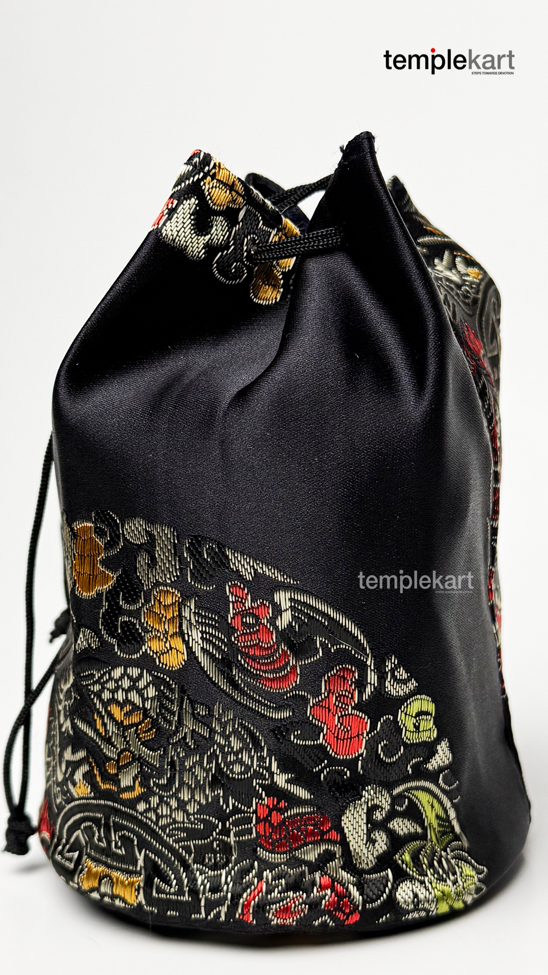 Handmade Pocket Bag – Black &amp; Golden Elegance