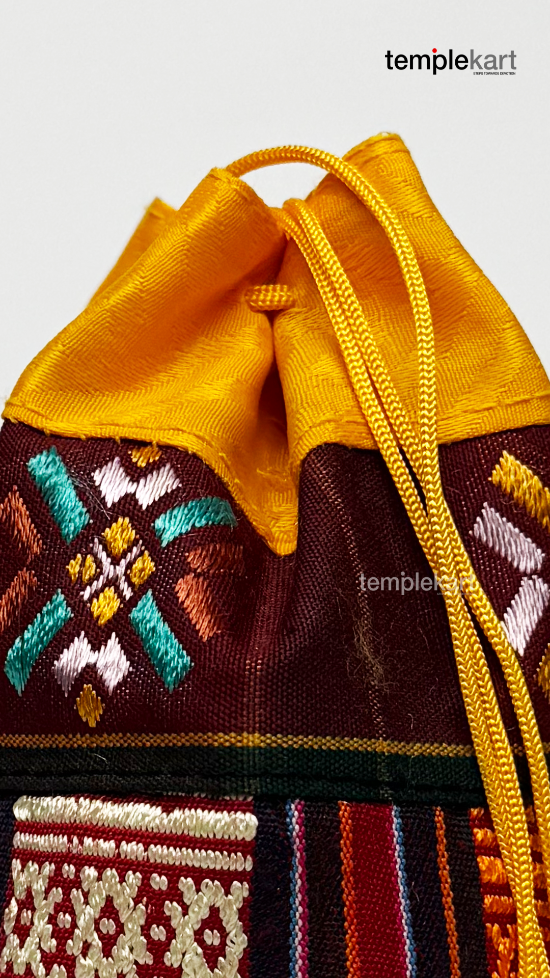 Handmade Pocket Bag – Orange &amp; Brown