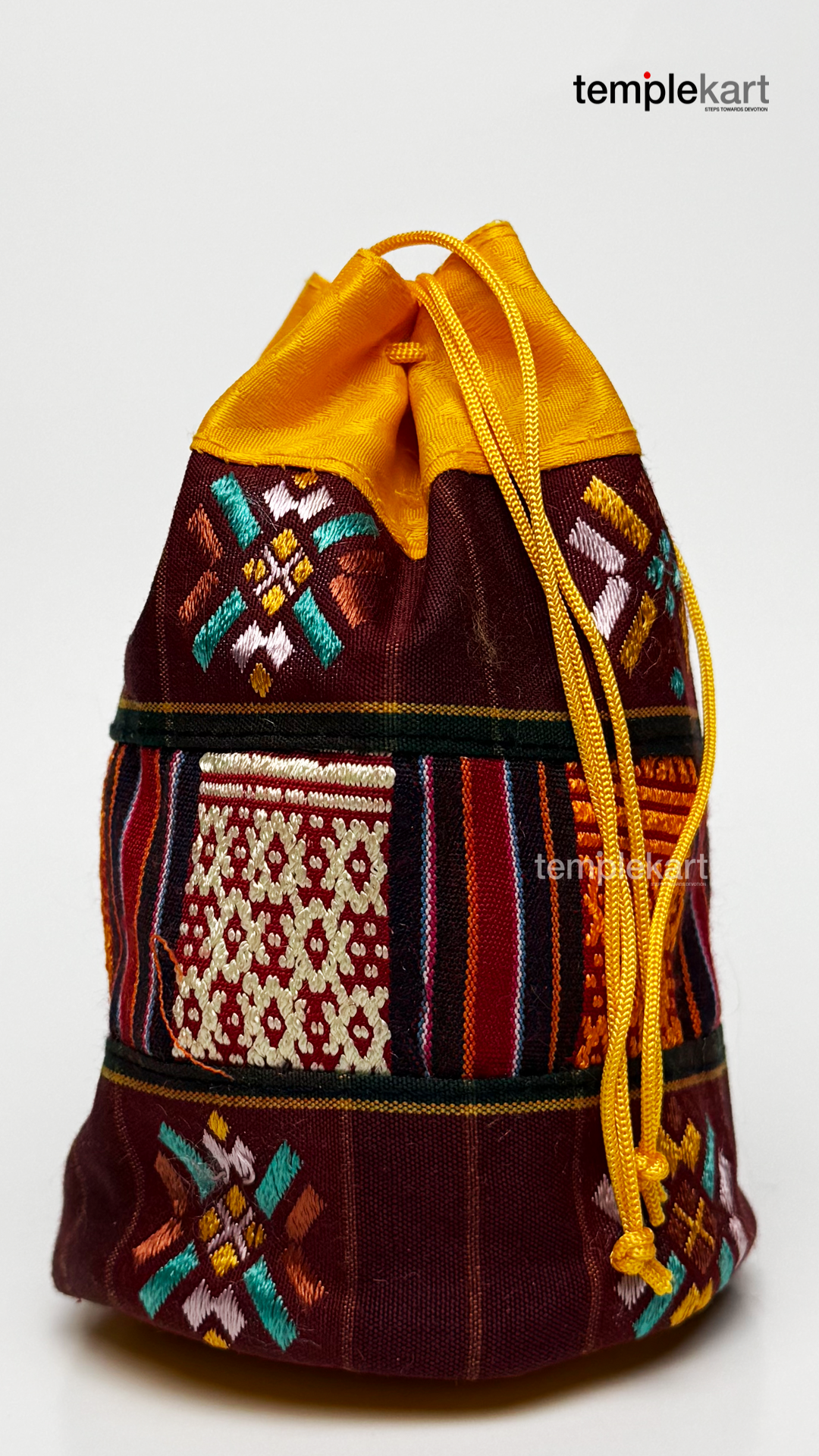 Handmade Pocket Bag – Orange &amp; Brown