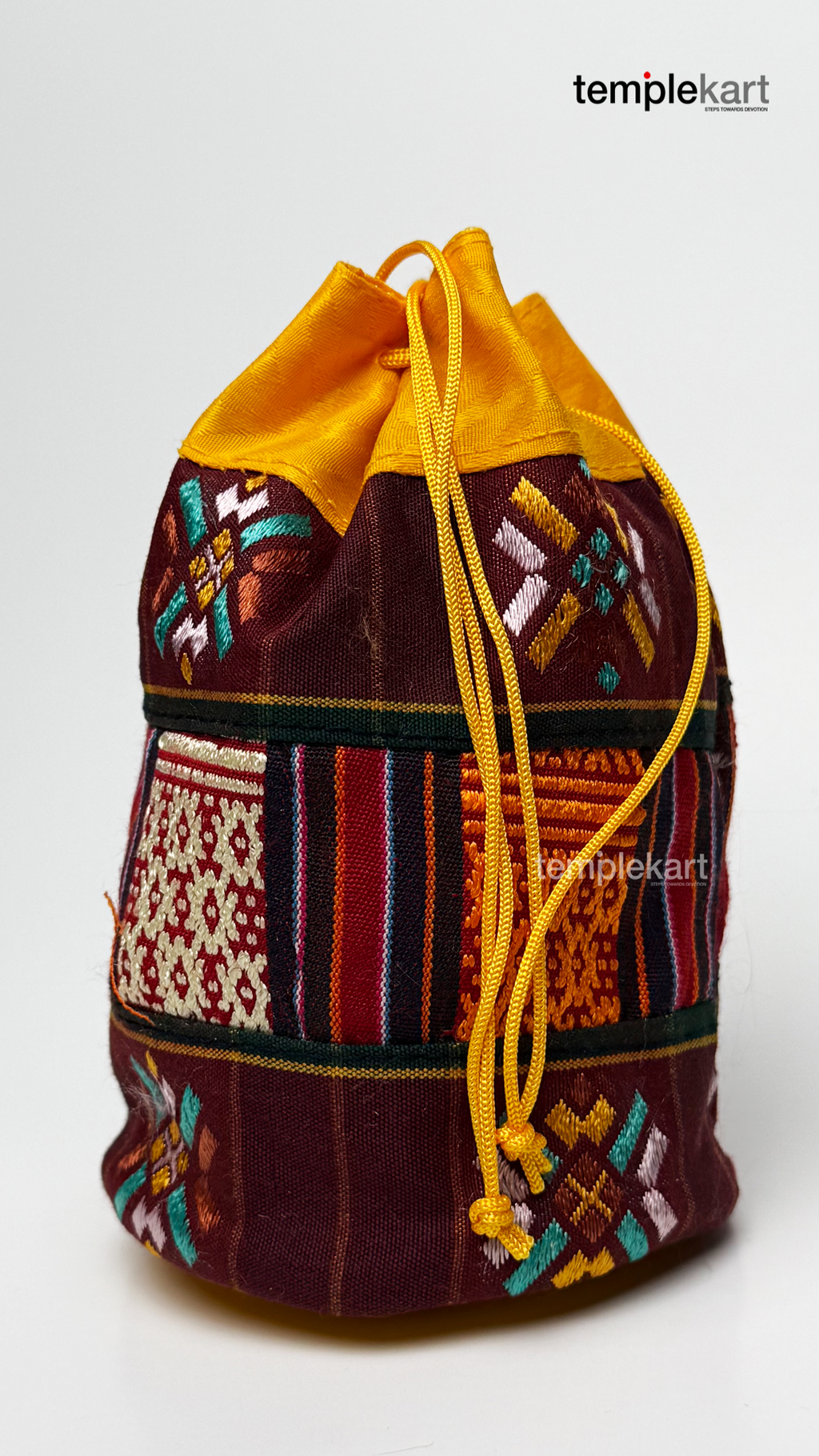 Handmade Pocket Bag – Orange &amp; Brown